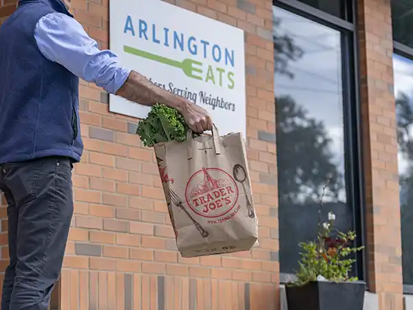 Home delivery is available by referral for those unable to shop in person